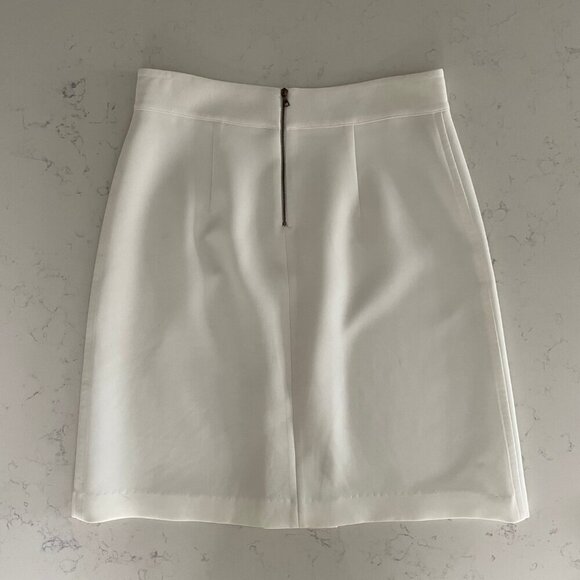 Judith & Charles Classic A-Line Lined Triacetate Poly Blend Skirt White Sz 10 - Picture 5 of 12